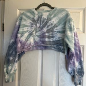 TNA Tye Dye Cropped Sweater - Cozy Fleece